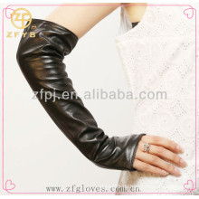 Kundenspezifische Dame Party Dress Lange Leder Fingerlose Handschuhe